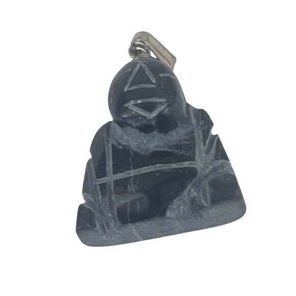 Buddha Pendant Black Stone Hand Carved Jewelry Charm Healing Spiritual Gift - Picture 2 of 6